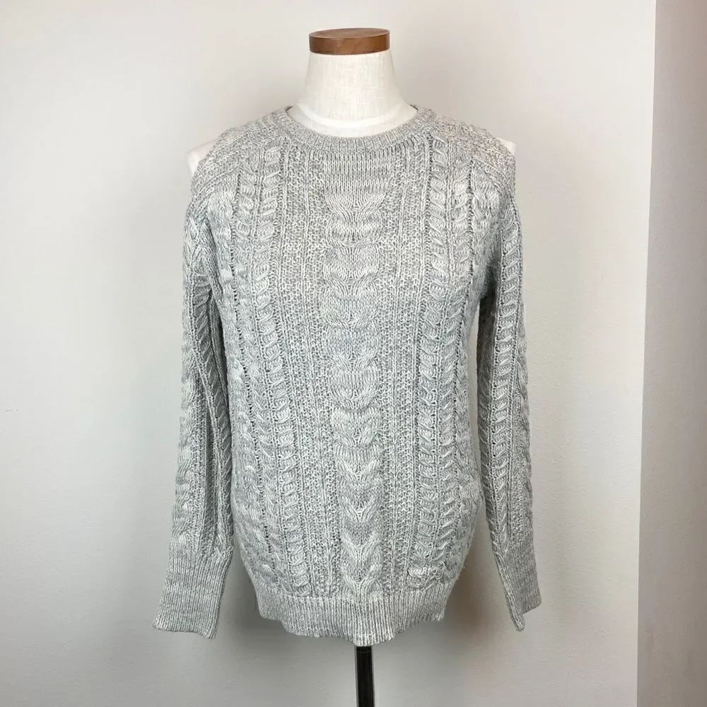 John + Jenn Cold Shoulder Cable Knit Sweater